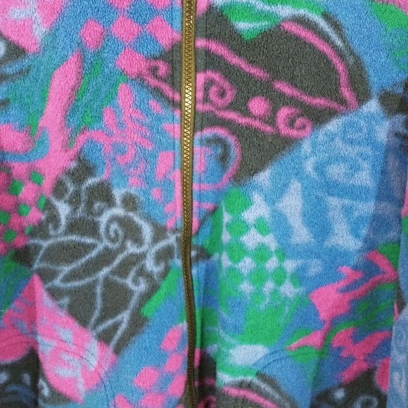 Men's Vintage 80's 90's KENYON POLARTEC Vibrant Full Zip Fleece Sweater Size M - Picture 5 of 9